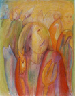Ahnen und Ahninnen - 45 x 60 -Aquarell, Buntstift, Kreide 2003 (verkauft)